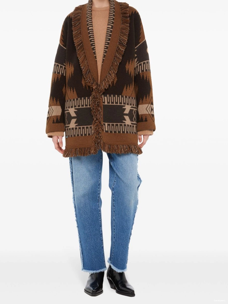 Affordable cardigan patterned-jacquard Women Alanui cashmere 0709